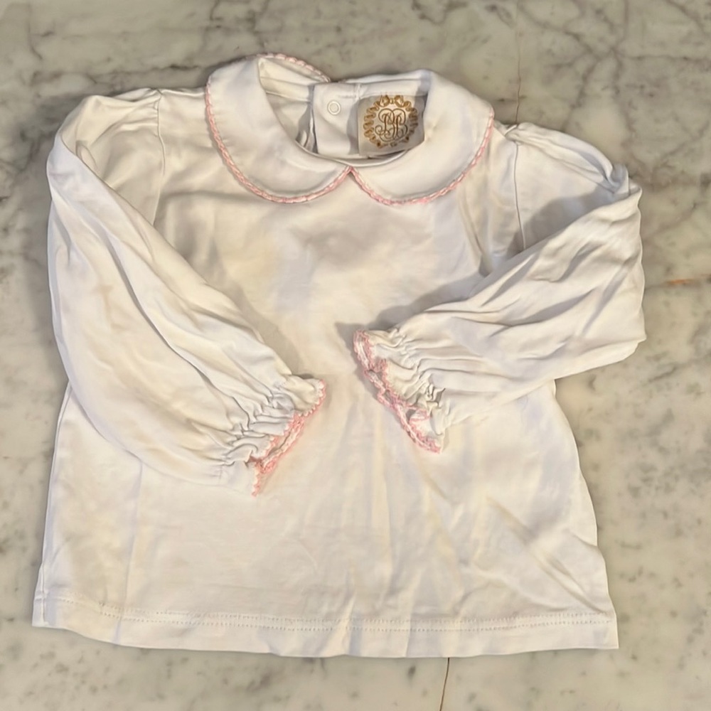 The Beaufort Bonnet Company- Pima Cotton Peterpan collar long sleeve